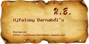 Ujfalusy Barnabás névjegykártya